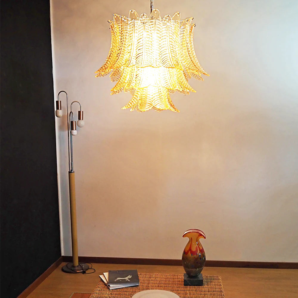 Murano Amber Ferns Glass Chandelier - Nuvé