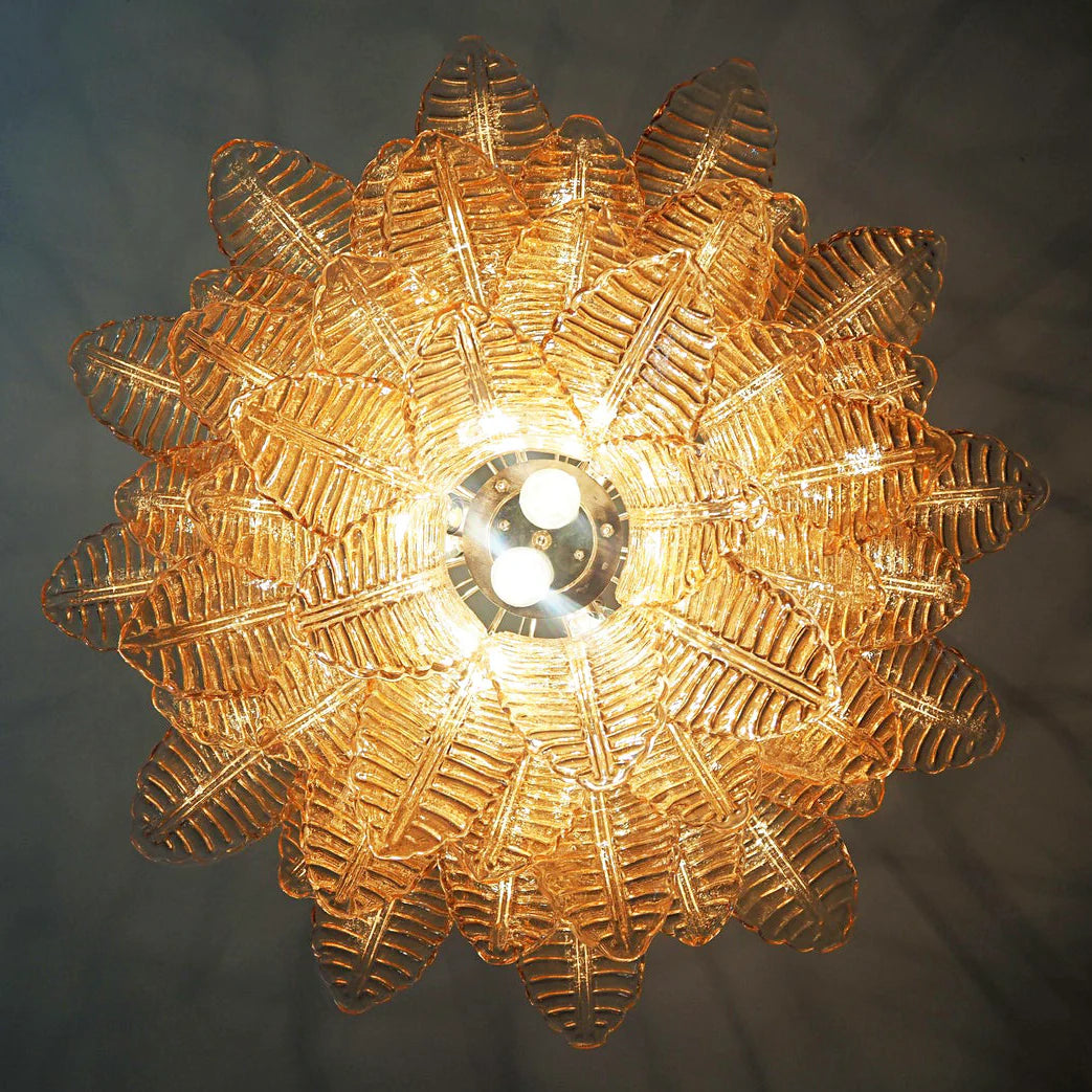 Murano Amber Ferns Glass Chandelier - Nuvé