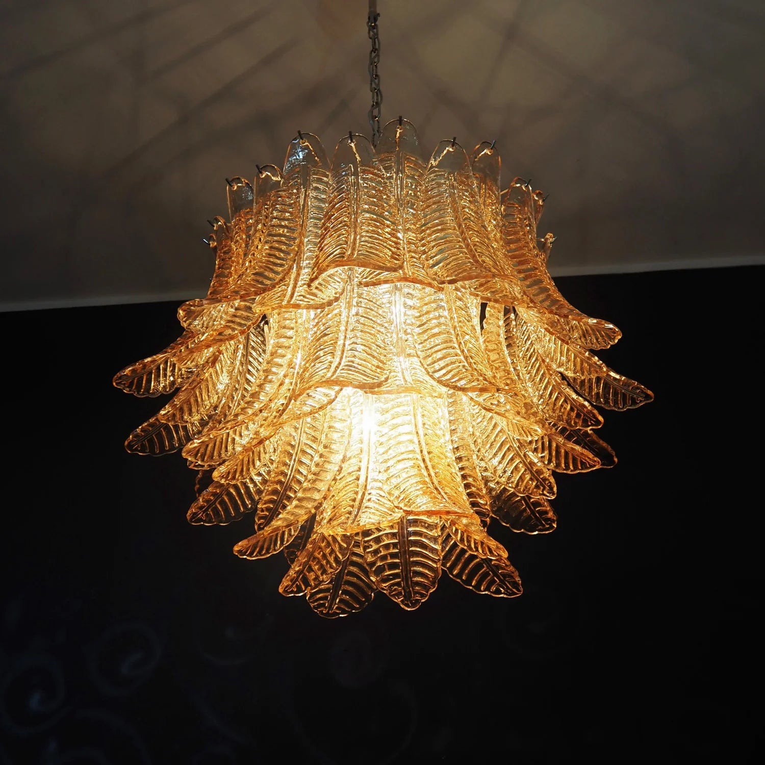 Murano Amber Ferns Glass Chandelier - Nuvé