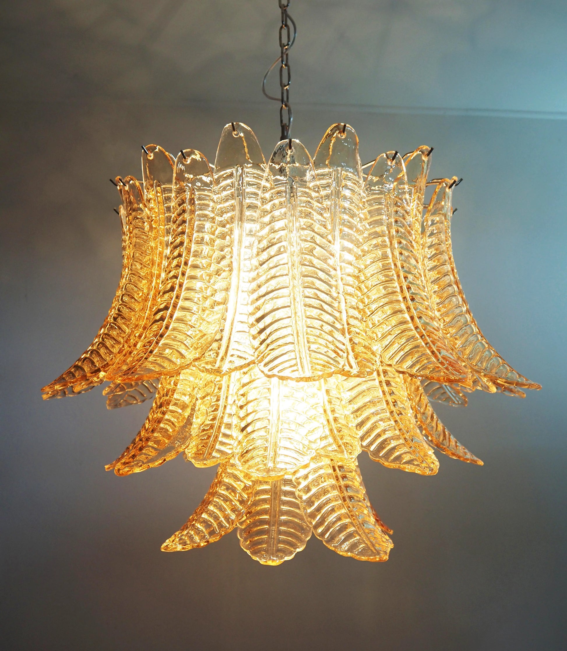 Murano Amber Ferns Glass Chandelier - Nuvé