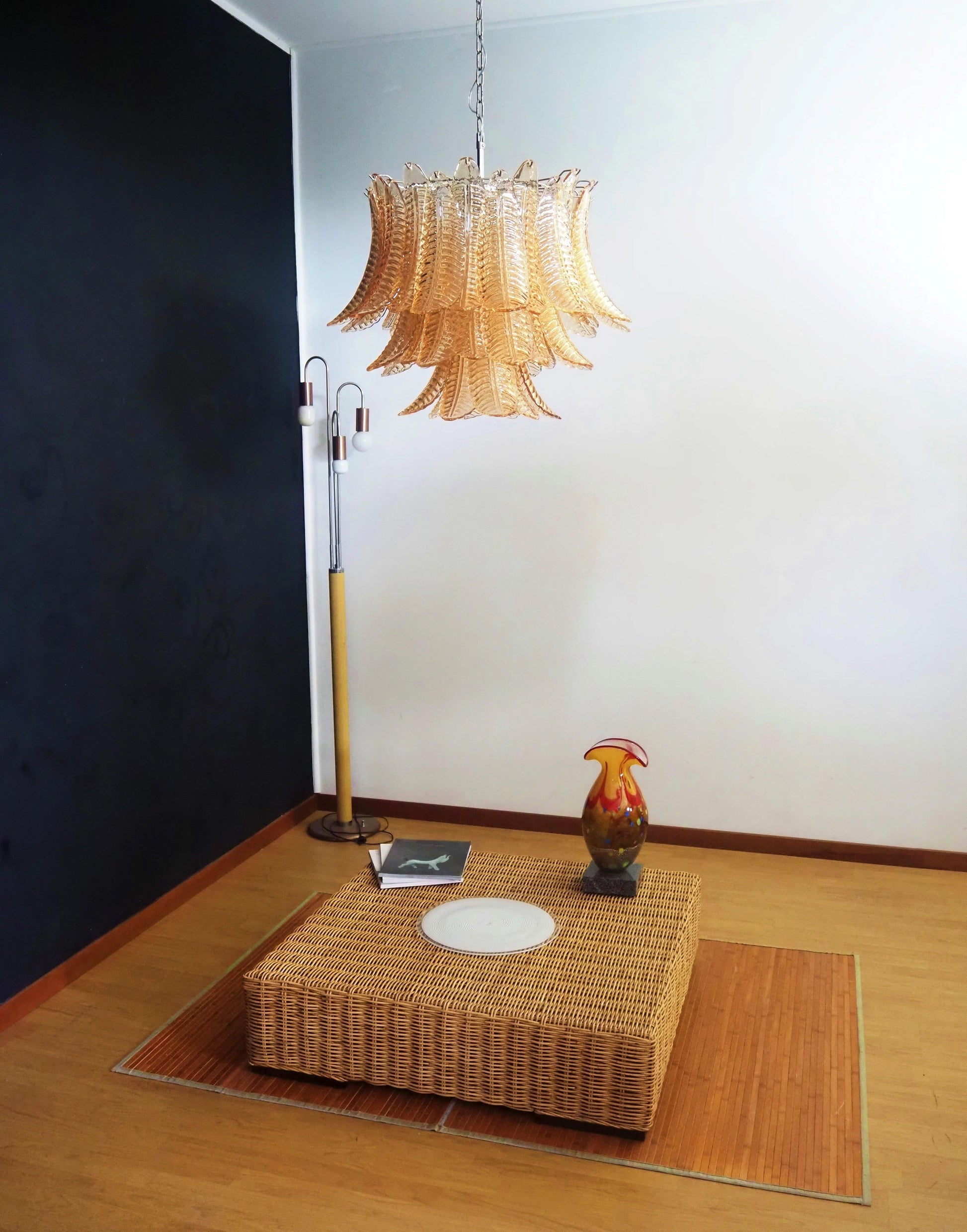 Murano Amber Ferns Glass Chandelier - Nuvé