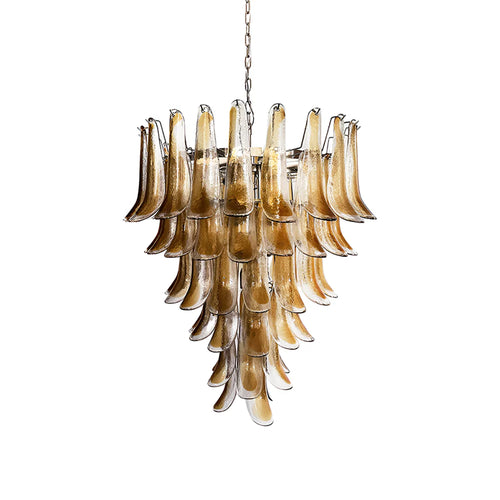 Murano Amber Glass Petals Chandelier - Nuvé