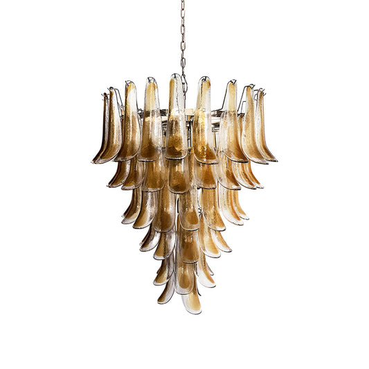 Murano Amber Glass Petals Chandelier - Nuvé