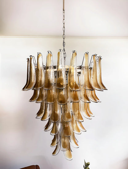 Murano Amber Glass Petals Chandelier - Nuvé