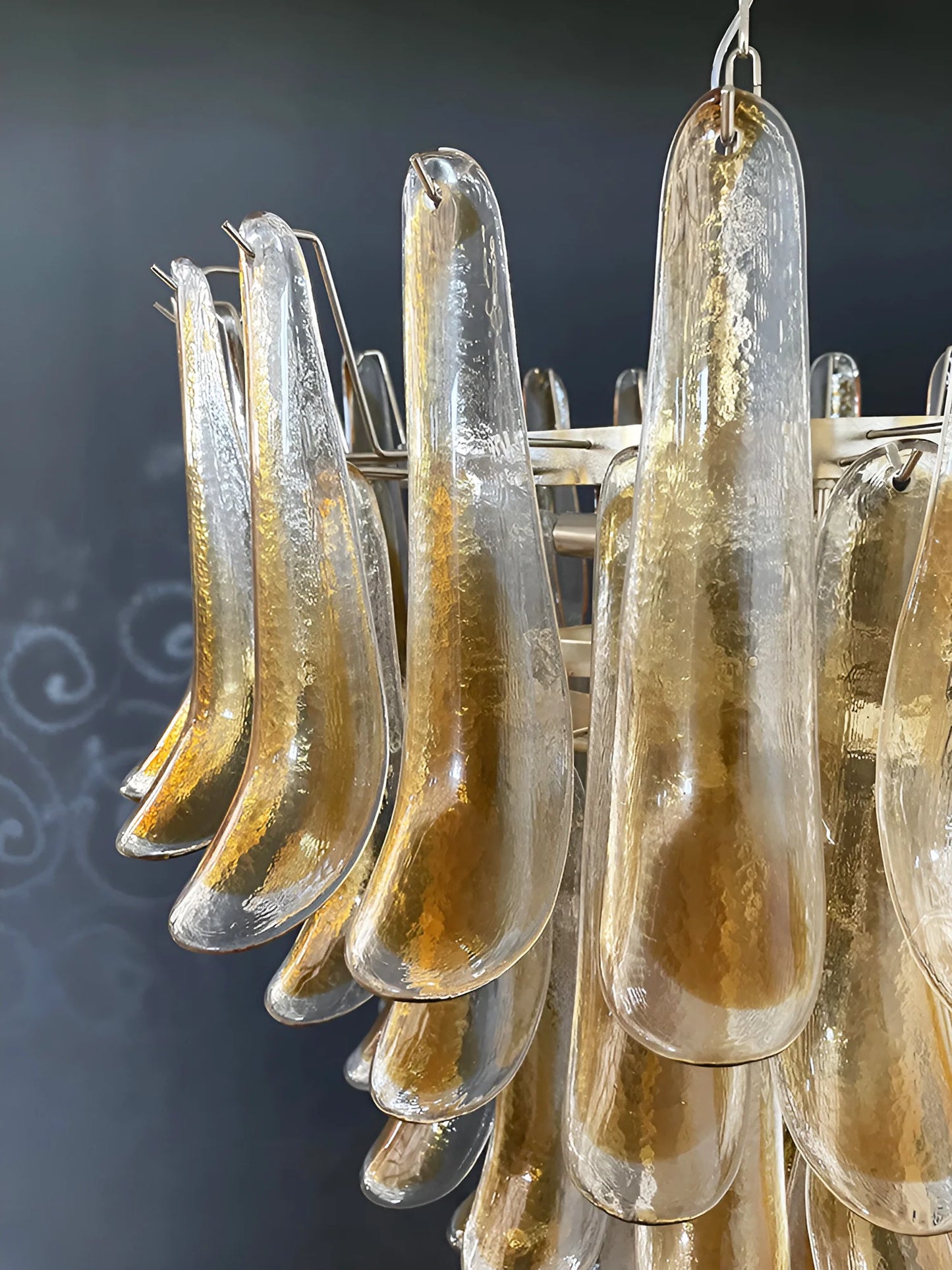 Murano Amber Glass Petals Chandelier - Nuvé