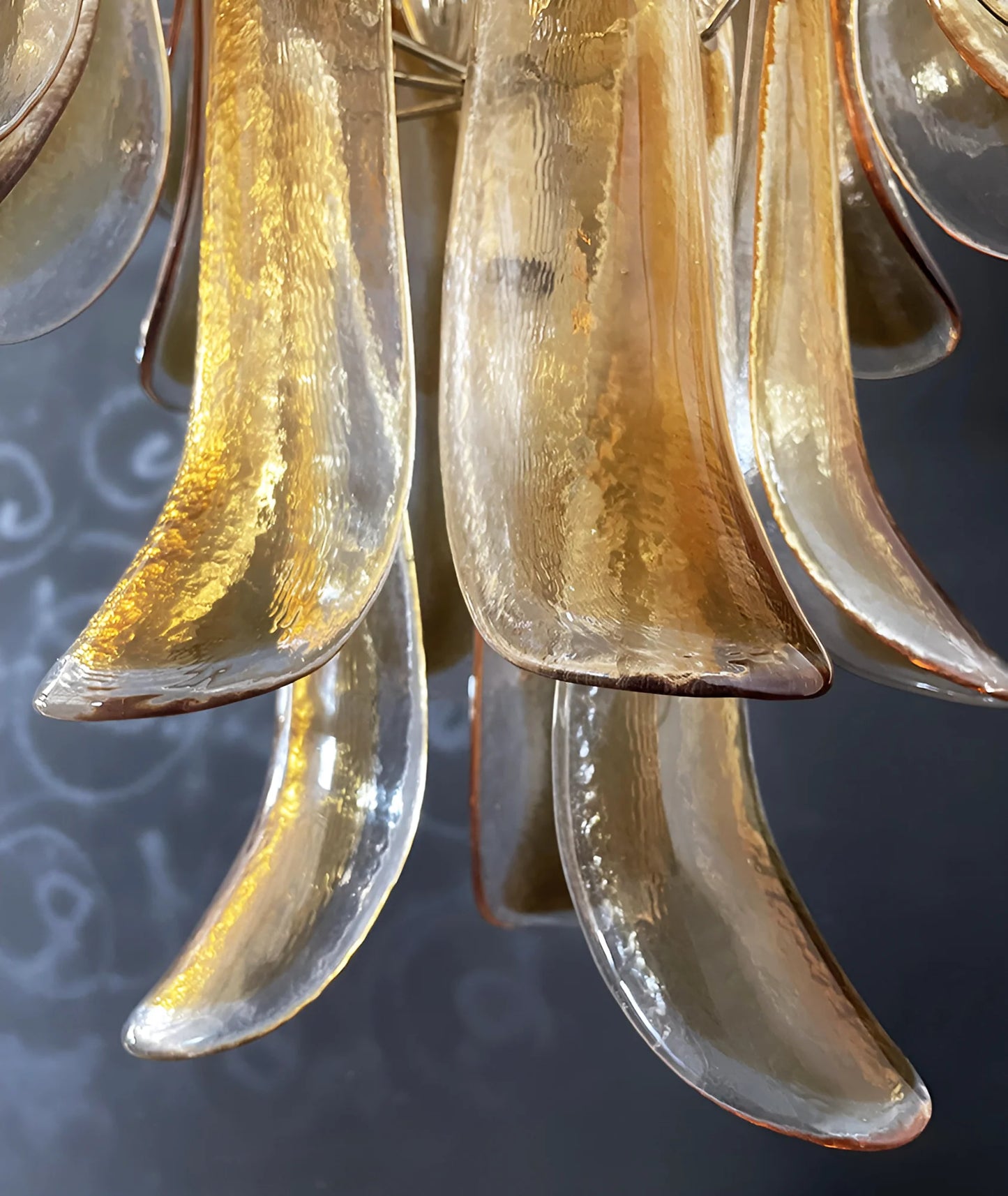 Murano Amber Glass Petals Chandelier - Nuvé