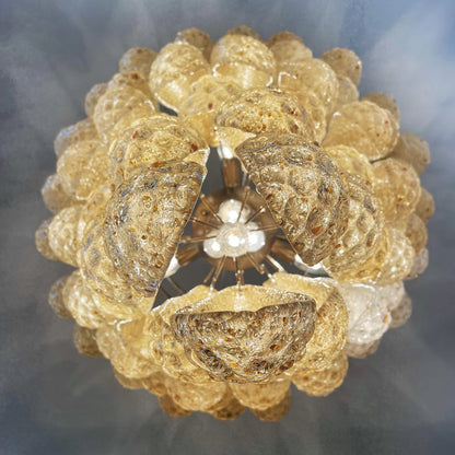 Vintage Amber Murano Glass Petals Drop Chandelier - Nuvé