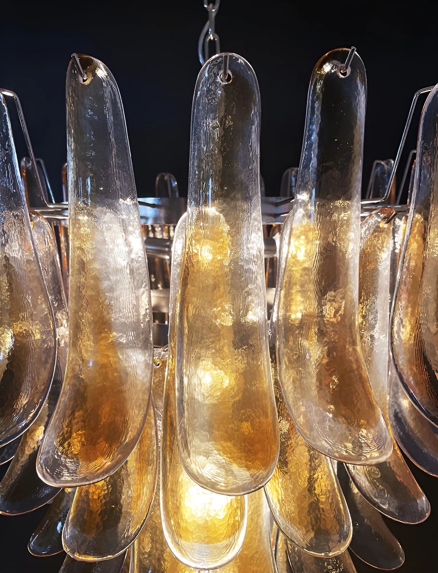 Murano Amber Glass Petals Chandelier - Nuvé