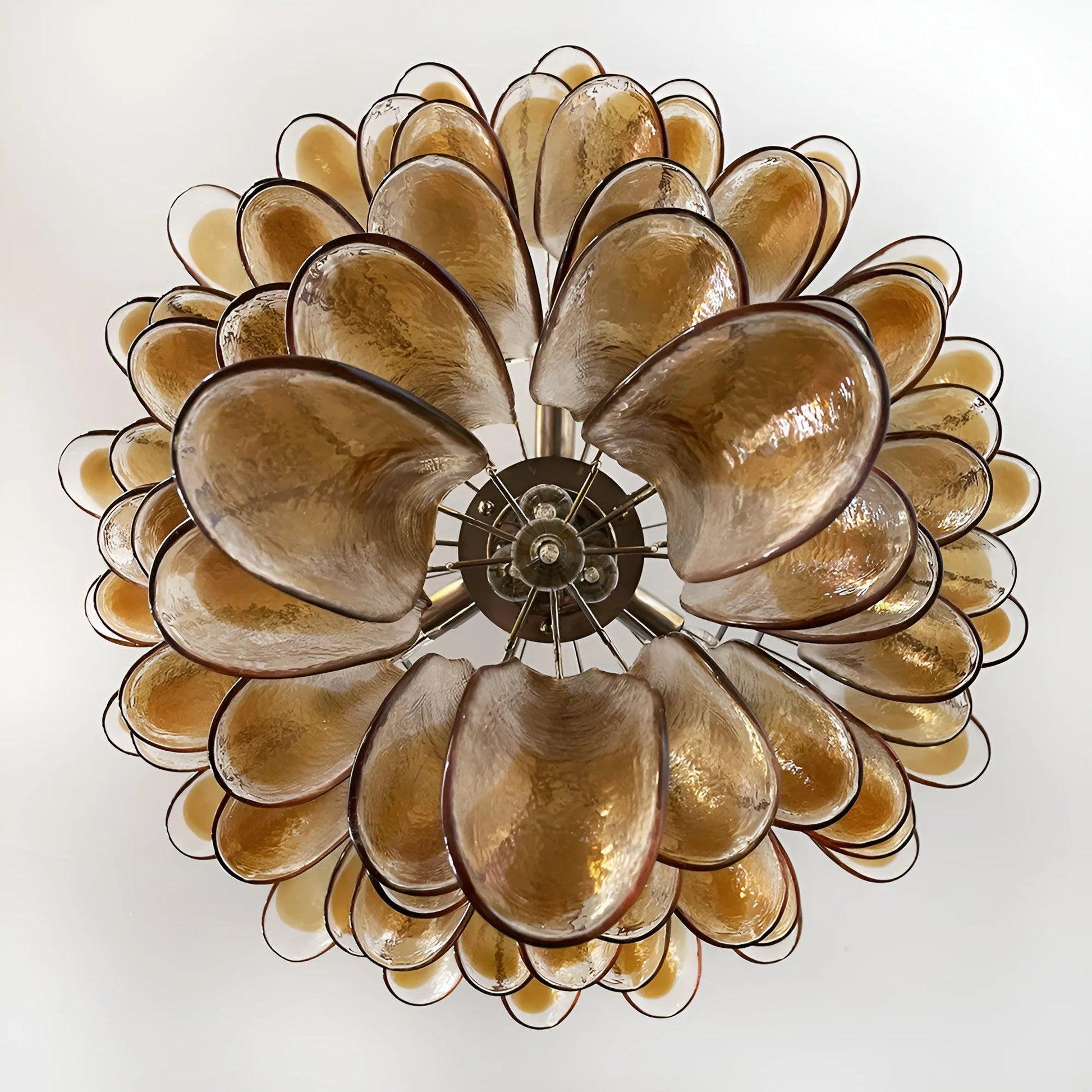 Murano Amber Glass Petals Chandelier - Nuvé