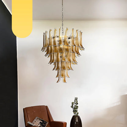 Murano Amber Glass Petals Chandelier - Nuvé