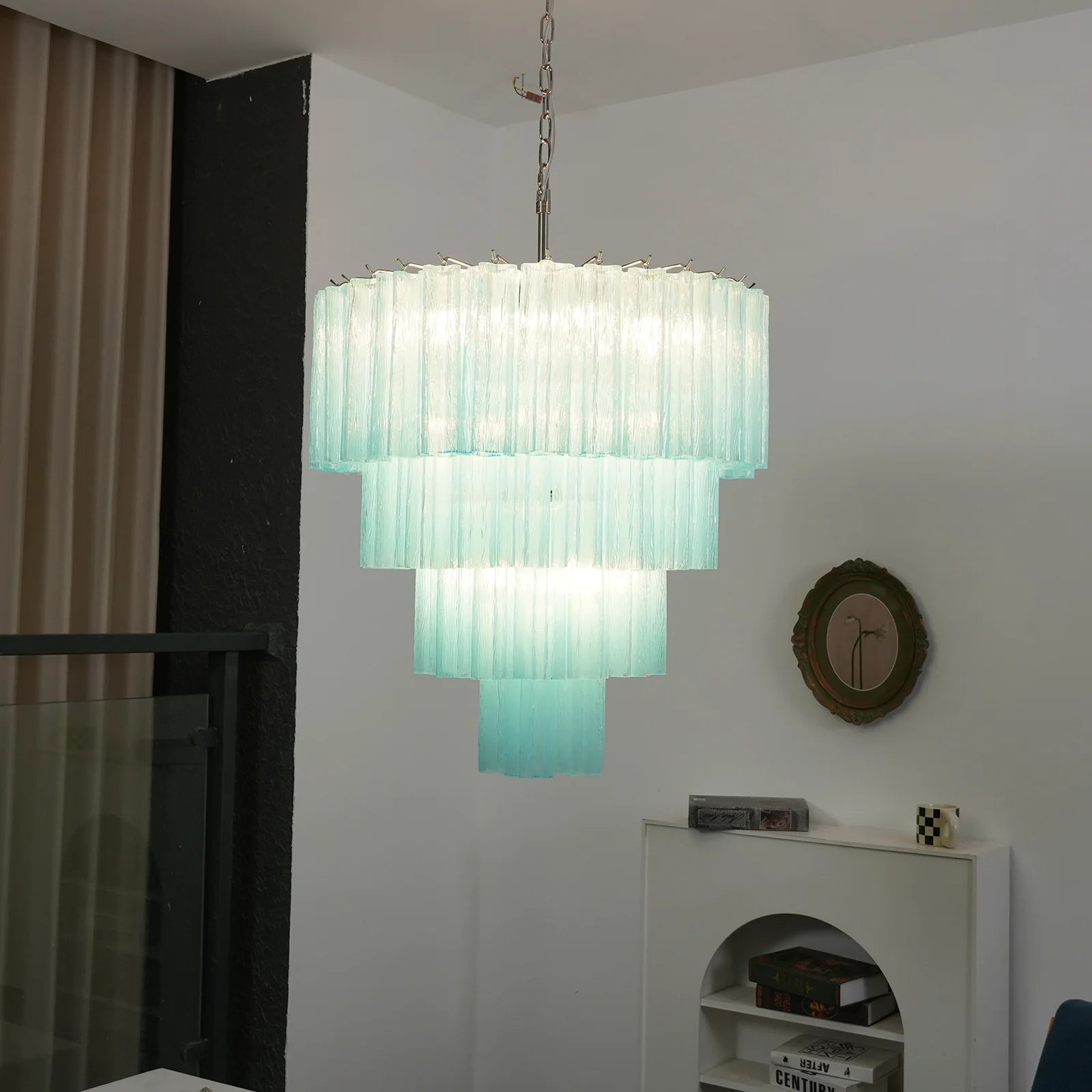 Murano Blue Glass Tubes Chandelier - Nuvé
