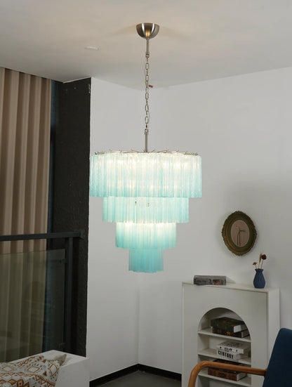 Murano Blue Glass Tubes Chandelier - Nuvé