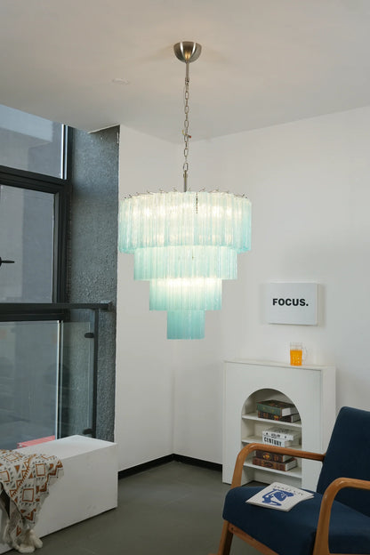 Murano Blue Glass Tubes Chandelier - Nuvé