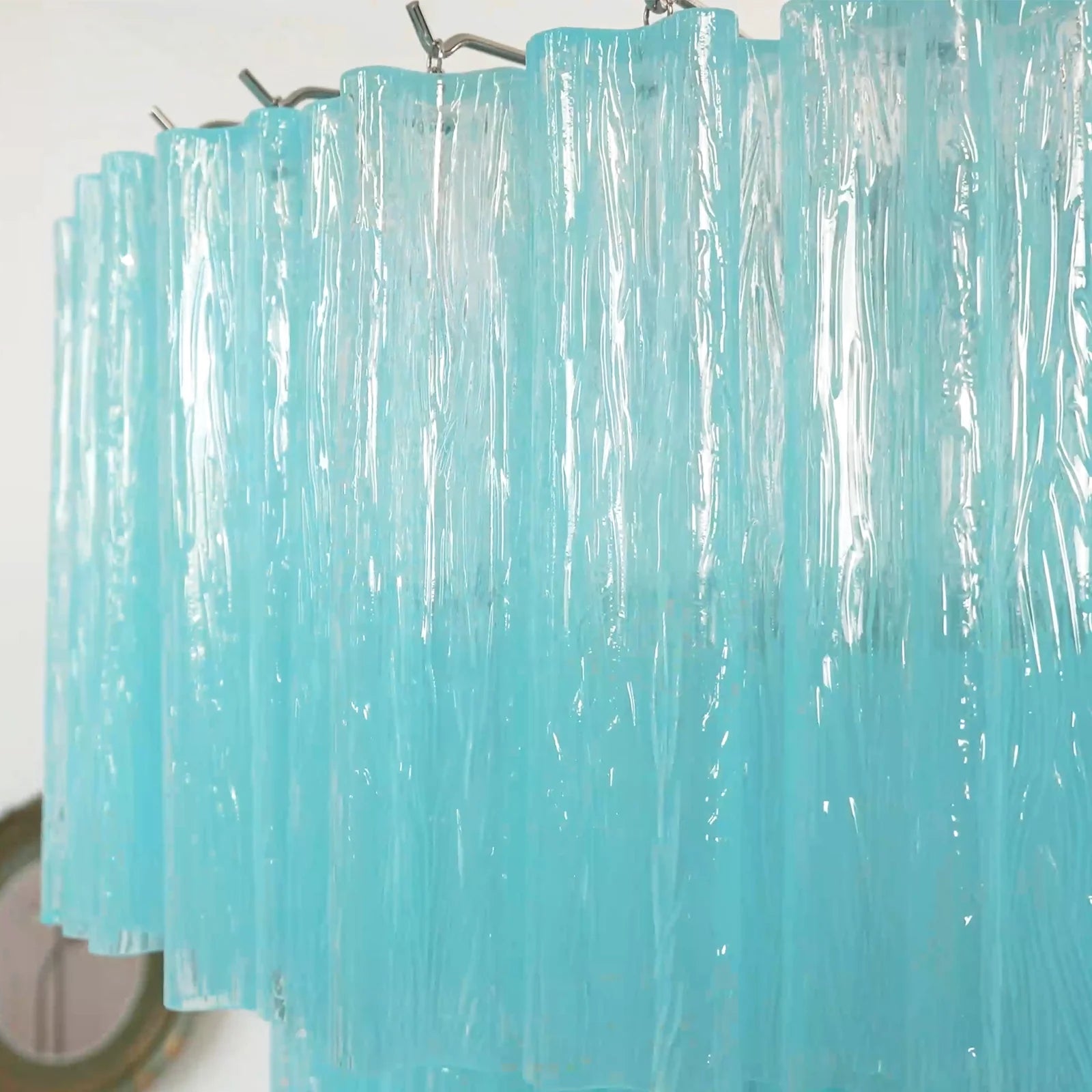 Murano Blue Glass Tubes Chandelier - Nuvé