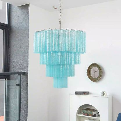 Murano Blue Glass Tubes Chandelier - Nuvé