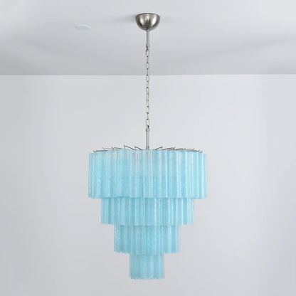Murano Blue Glass Tubes Chandelier - Nuvé