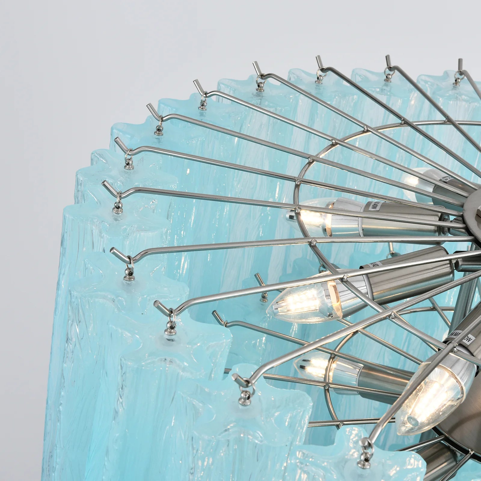 Murano Blue Glass Tubes Chandelier - Nuvé