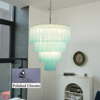 Murano Blue Glass Tubes Chandelier - Nuvé