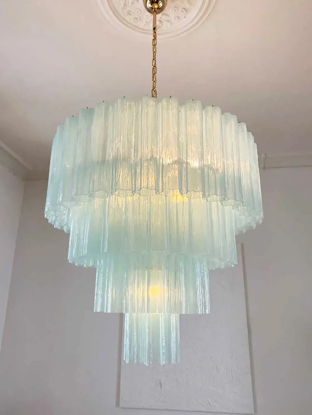 Murano Blue Glass Tubes Chandelier - Nuvé