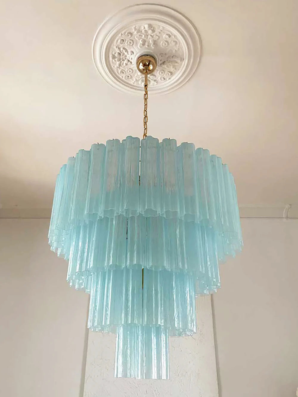 Murano Blue Glass Tubes Chandelier - Nuvé