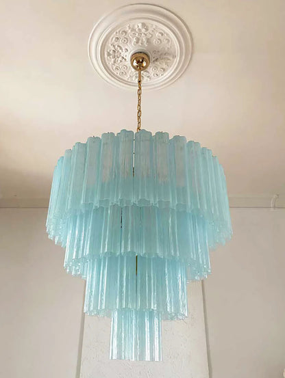 Murano Blue Glass Tubes Chandelier - Nuvé