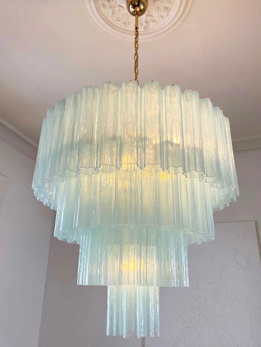 Murano Blue Glass Tubes Chandelier - Nuvé