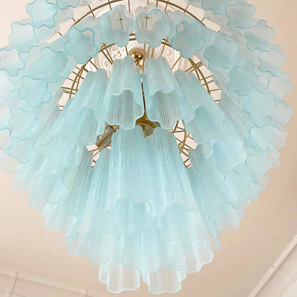 Murano Blue Glass Tubes Chandelier - Nuvé