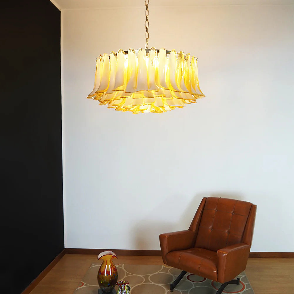Murano Caramel Glass Petal Chandelier - Nuvé