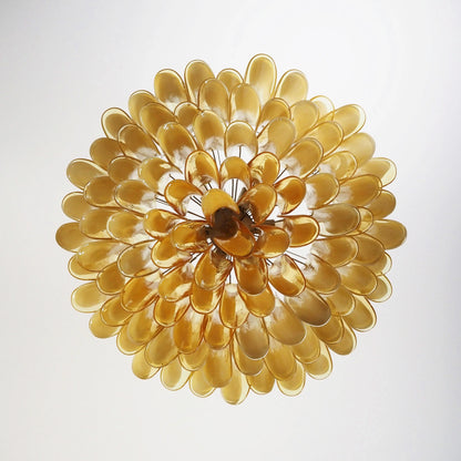 Murano Caramel Glass Petal Chandelier - Nuvé