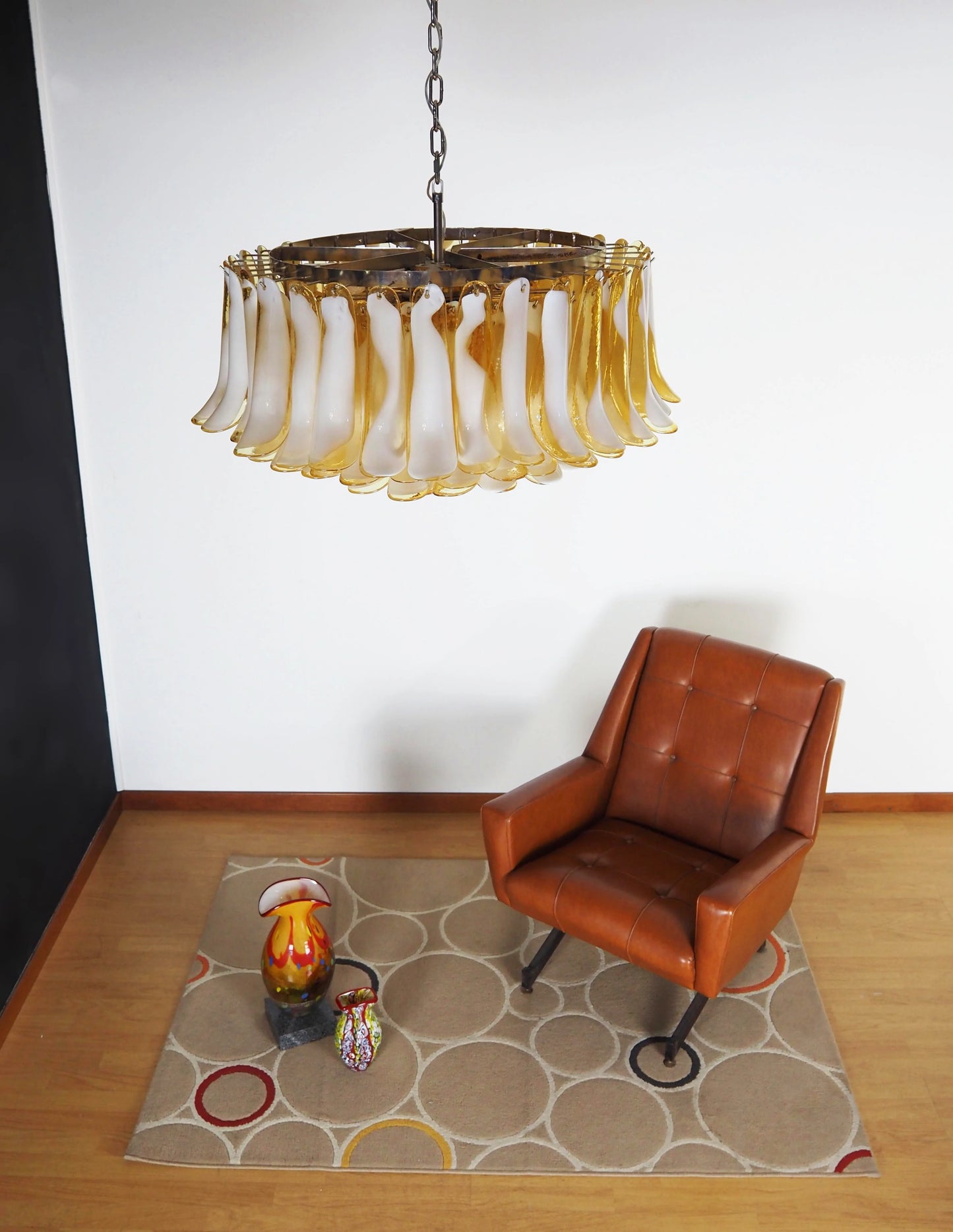Murano Caramel Glass Petal Chandelier - Nuvé