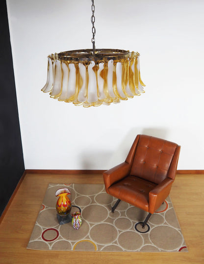 Murano Caramel Glass Petal Chandelier - Nuvé