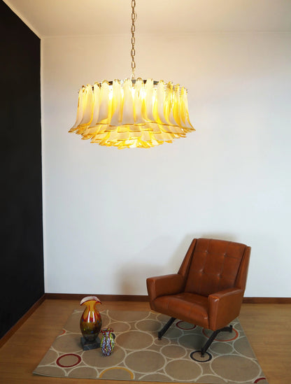 Murano Caramel Glass Petal Chandelier - Nuvé