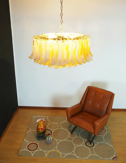 Murano Caramel Glass Petal Chandelier - Nuvé