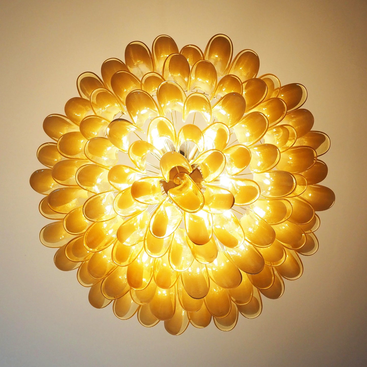 Murano Caramel Glass Petal Chandelier - Nuvé