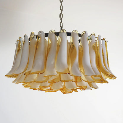 Murano Caramel Glass Petal Chandelier - Nuvé