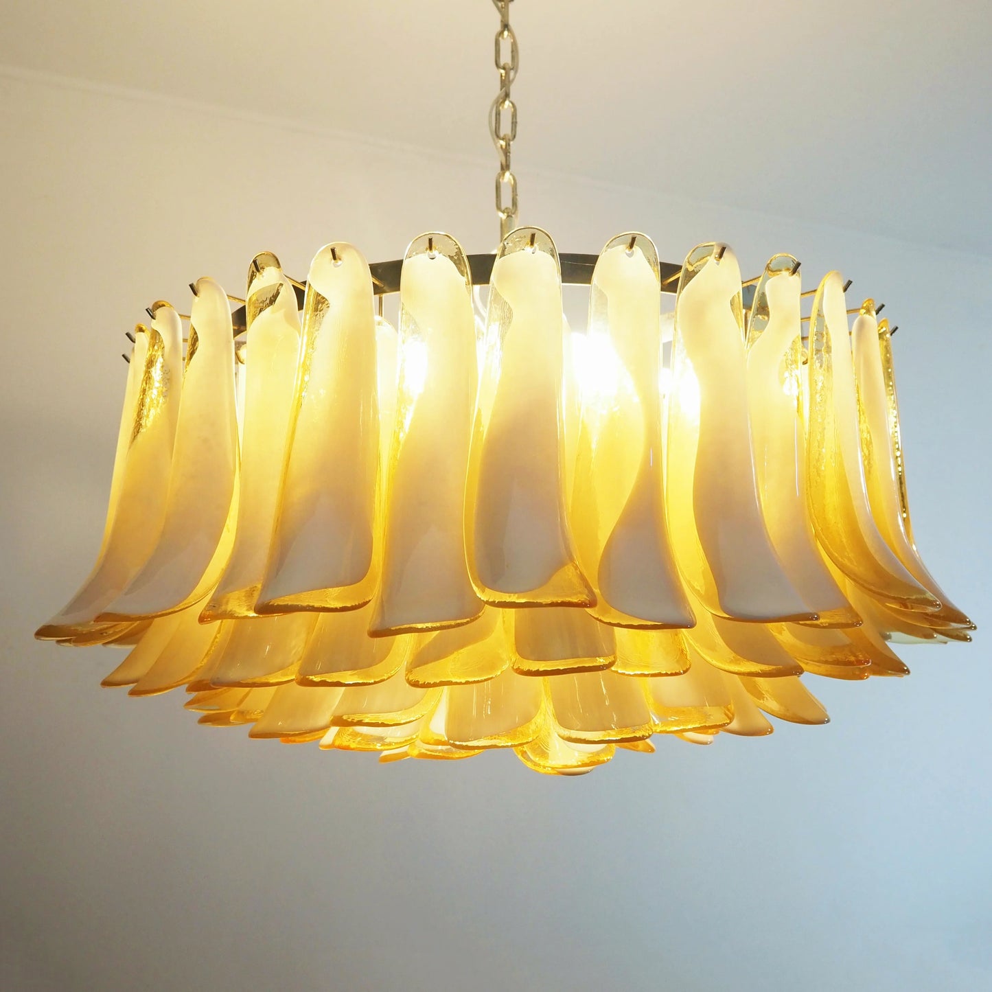 Murano Caramel Glass Petal Chandelier - Nuvé