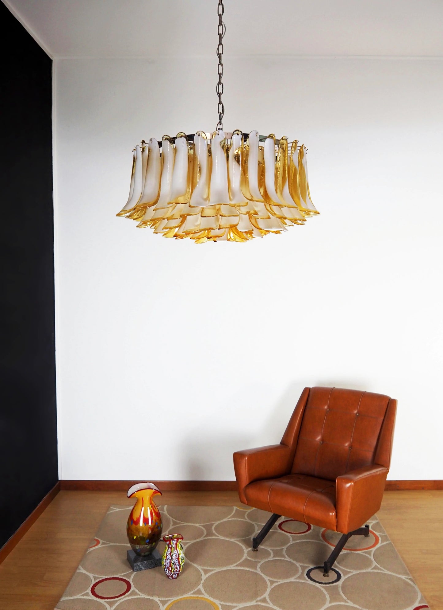 Murano Caramel Glass Petal Chandelier - Nuvé