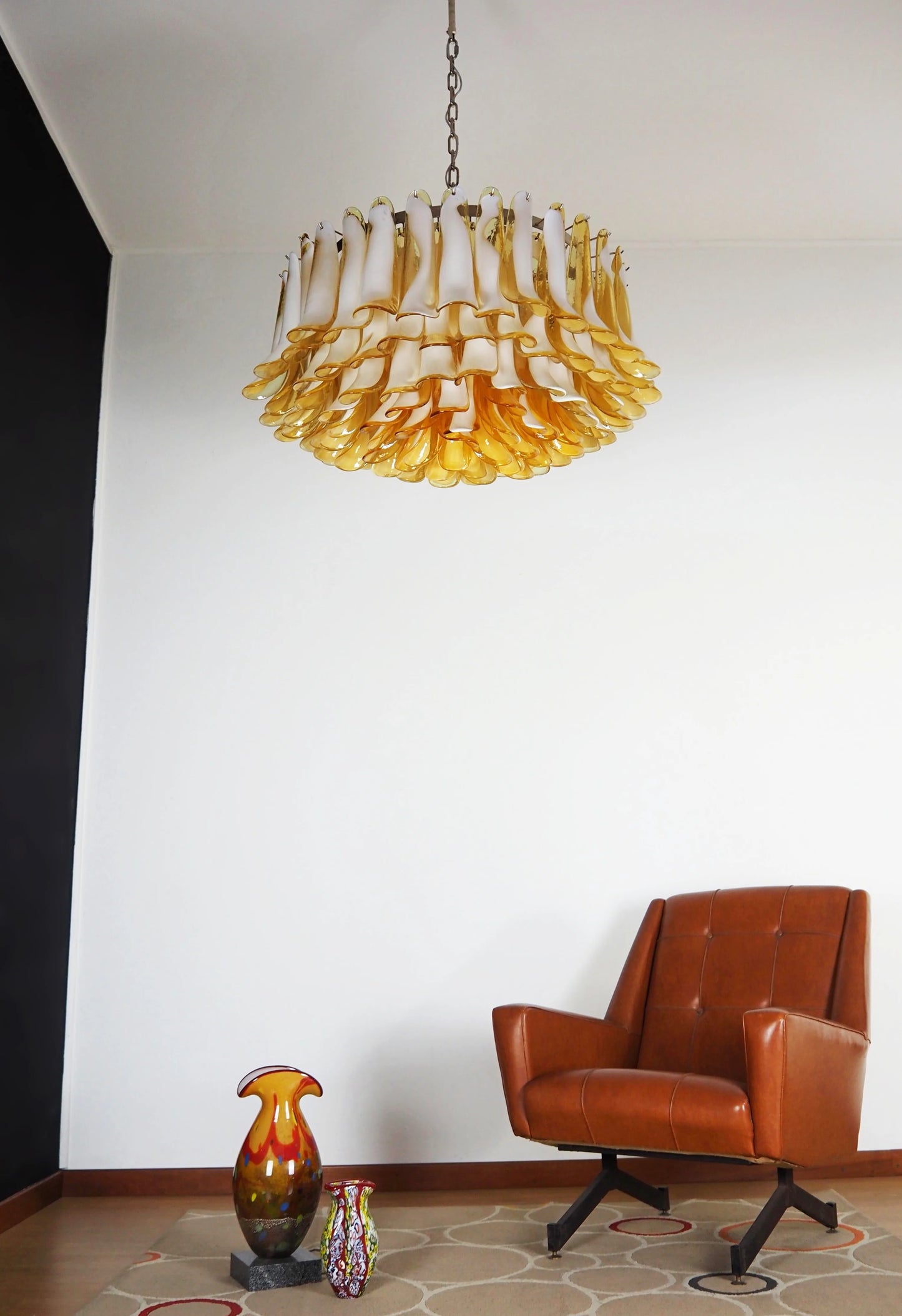 Murano Caramel Glass Petal Chandelier - Nuvé