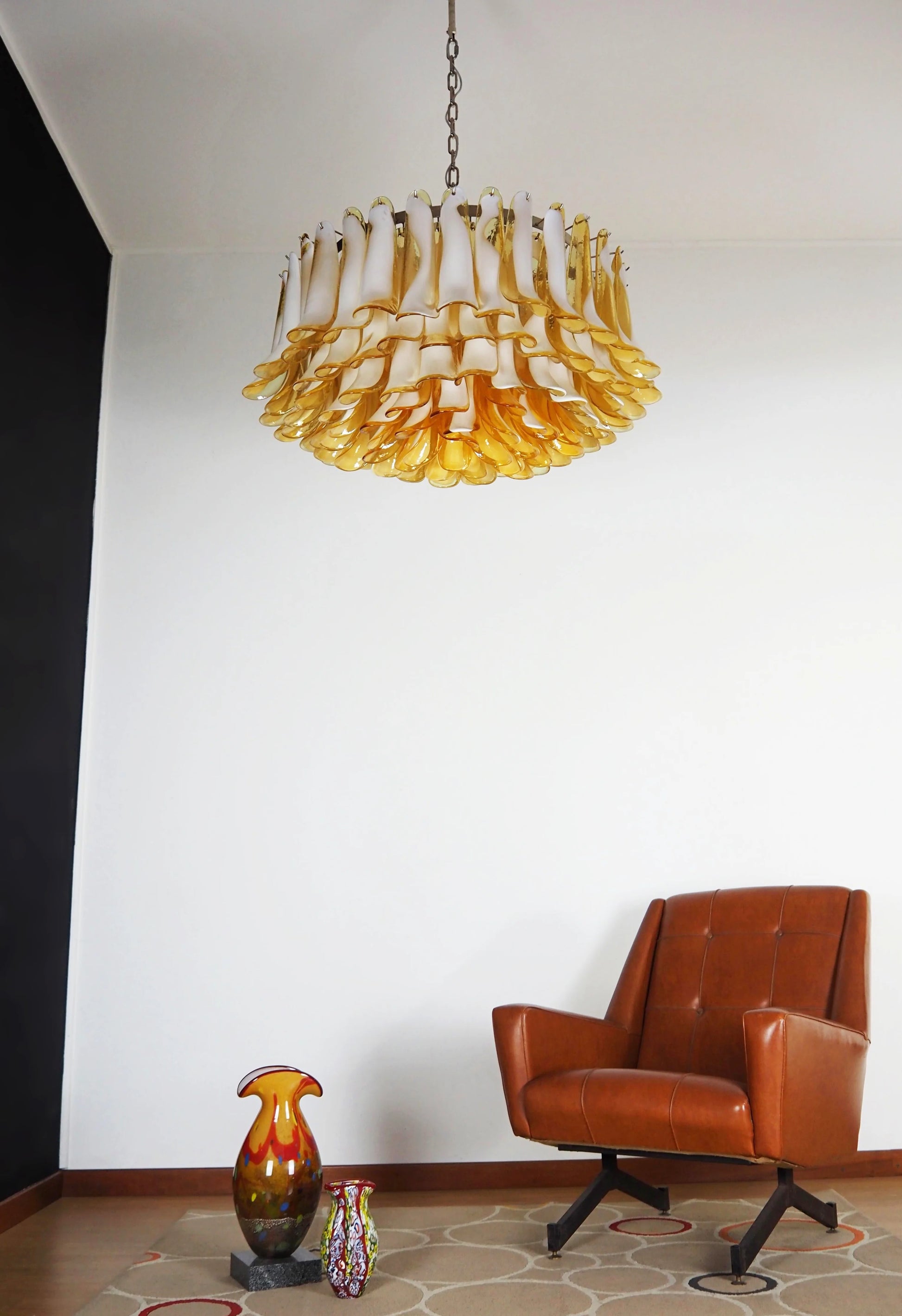 Murano Caramel Glass Petal Chandelier - Nuvé