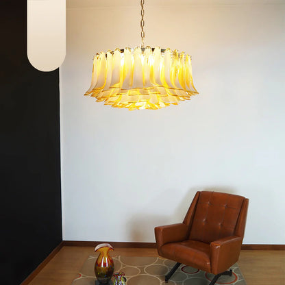 Murano Caramel Glass Petal Chandelier
