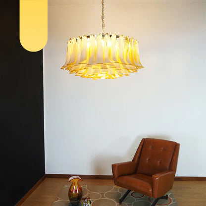 Murano Caramel Glass Petal Chandelier - Nuvé