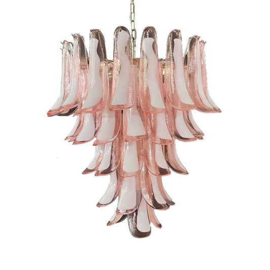 Vintage Pink Murano Glass Petals Chandelier - Nuvé