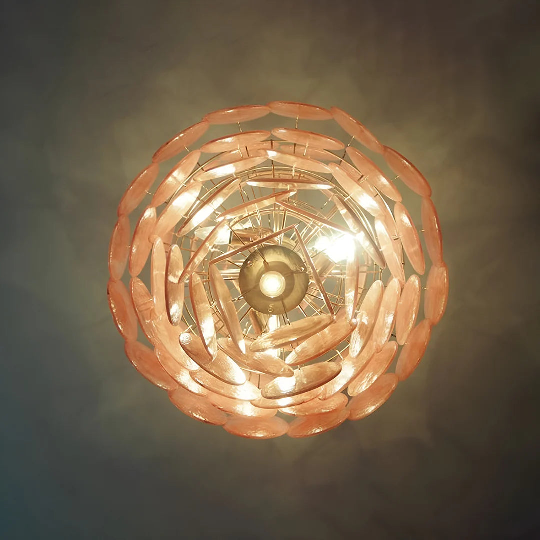 Huge Vintage Murano Pink Disks Chandelier - Nuvé