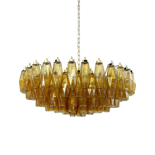 Murano Faceted Amber Glass Chandelier - Nuvé