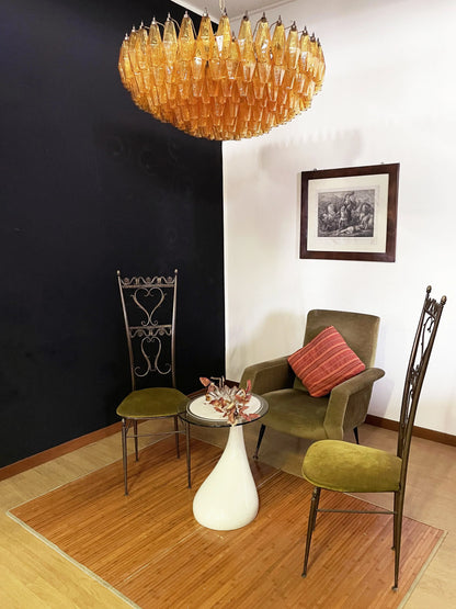 Murano Faceted Amber Glass Chandelier - Nuvé