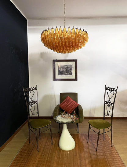 Murano Faceted Amber Glass Chandelier - Nuvé