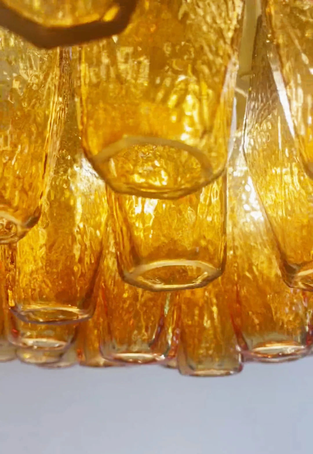 Murano Faceted Amber Glass Chandelier - Nuvé