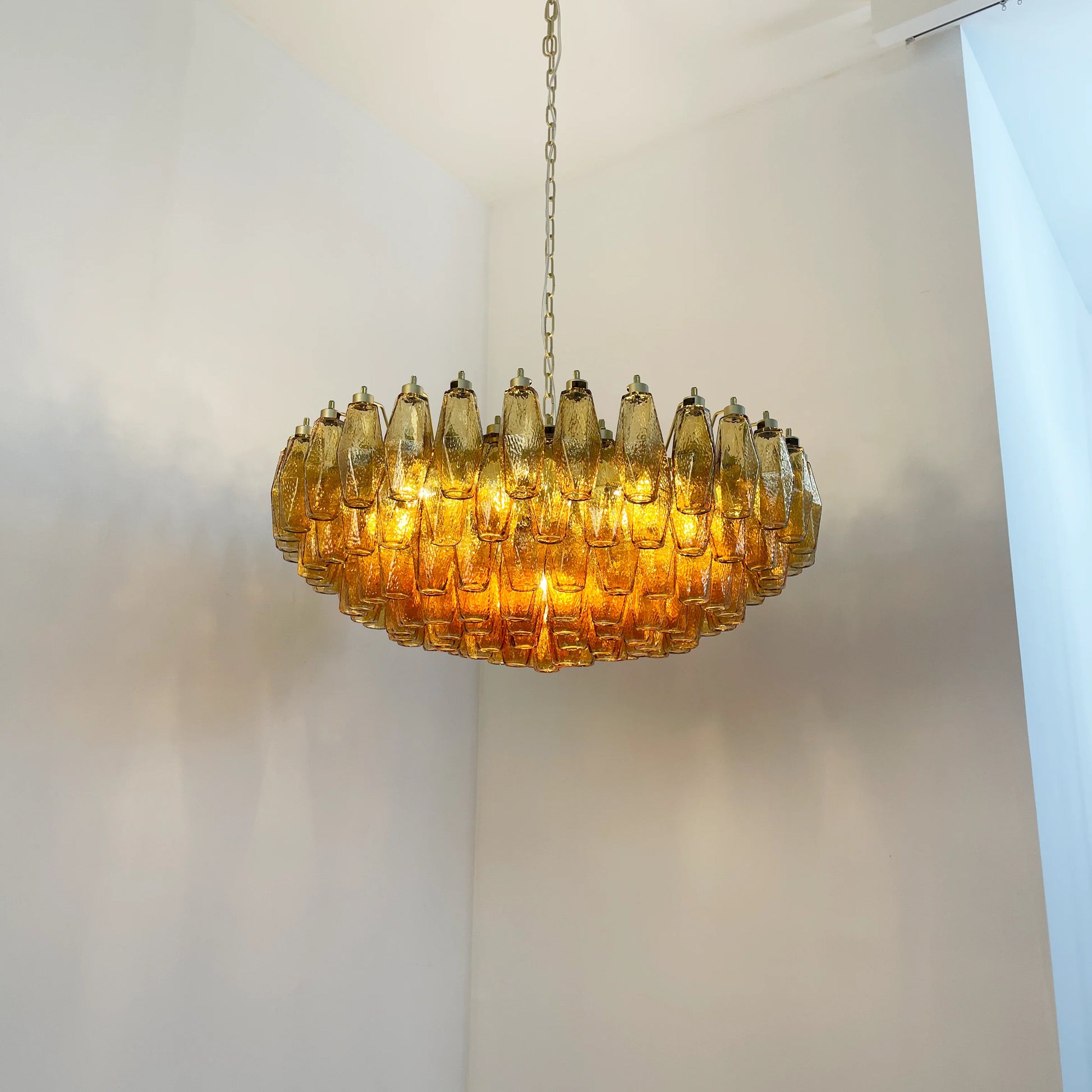 Murano Faceted Amber Glass Chandelier - Nuvé