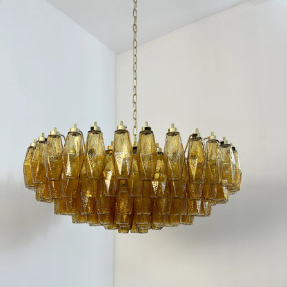 Murano Faceted Amber Glass Chandelier - Nuvé
