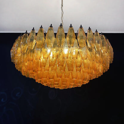 Murano Faceted Amber Glass Chandelier - Nuvé